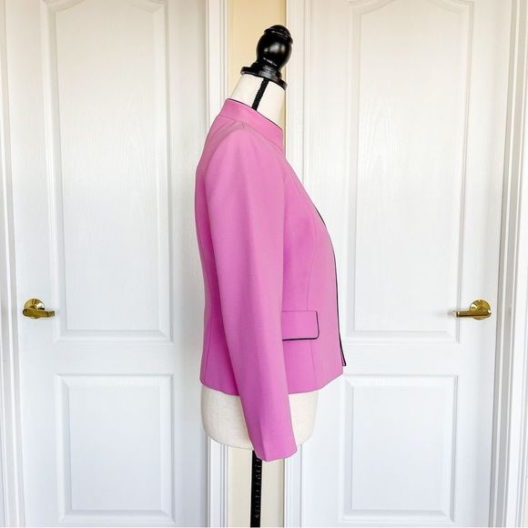 Stresa 2P Peony Pink Blazer Black Edging with Pockets & Matching Sleeveless Top - Picture 9 of 16